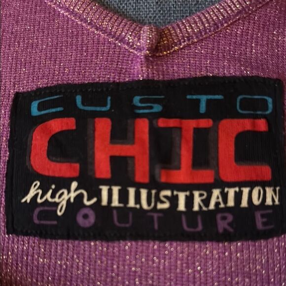 Custo Barcelona Chic High Illustration Couture Tank Top with Floral Design. - Picture 3 of 5